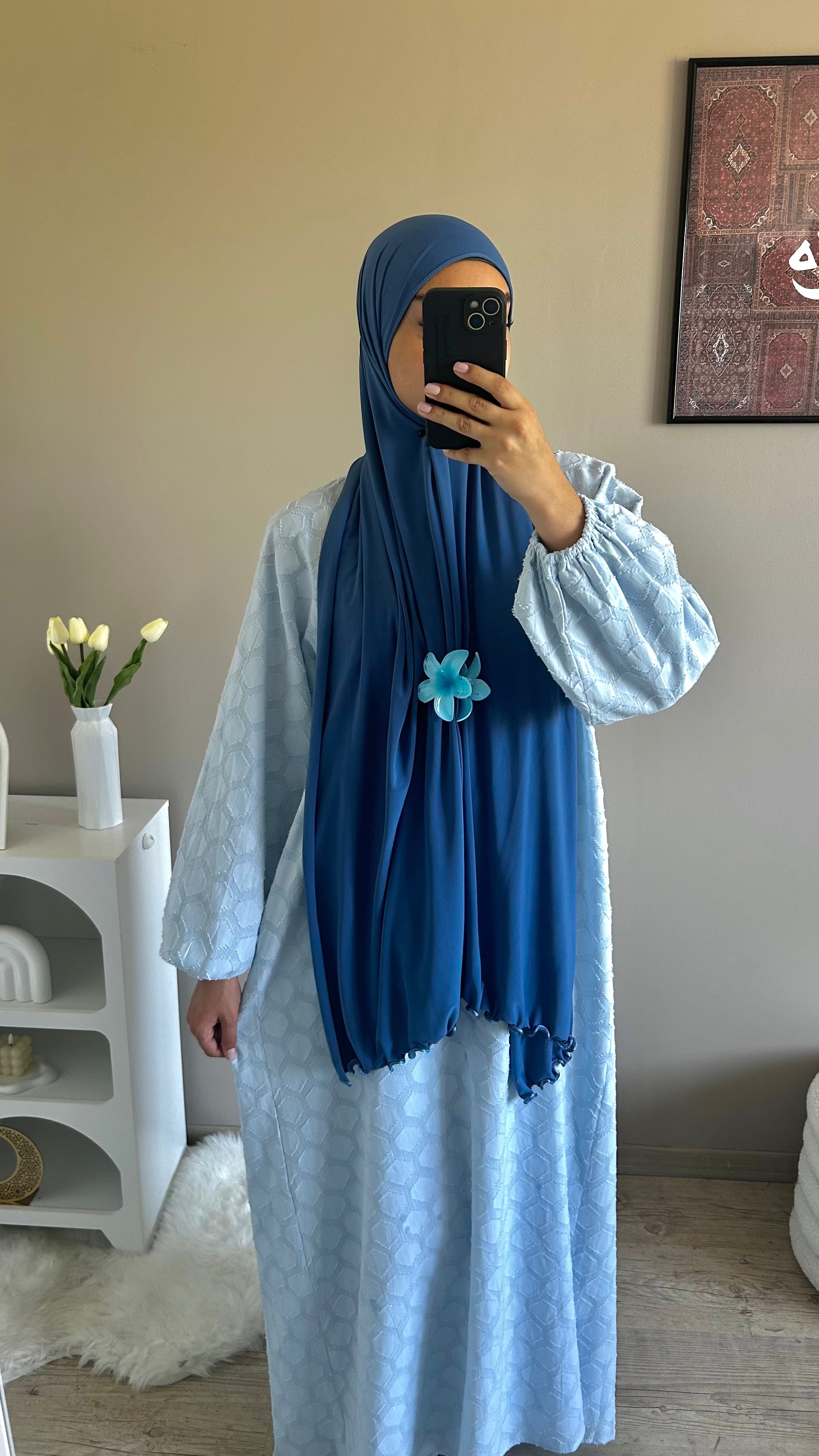 Robe Bleu Ciel – Effet Ruche